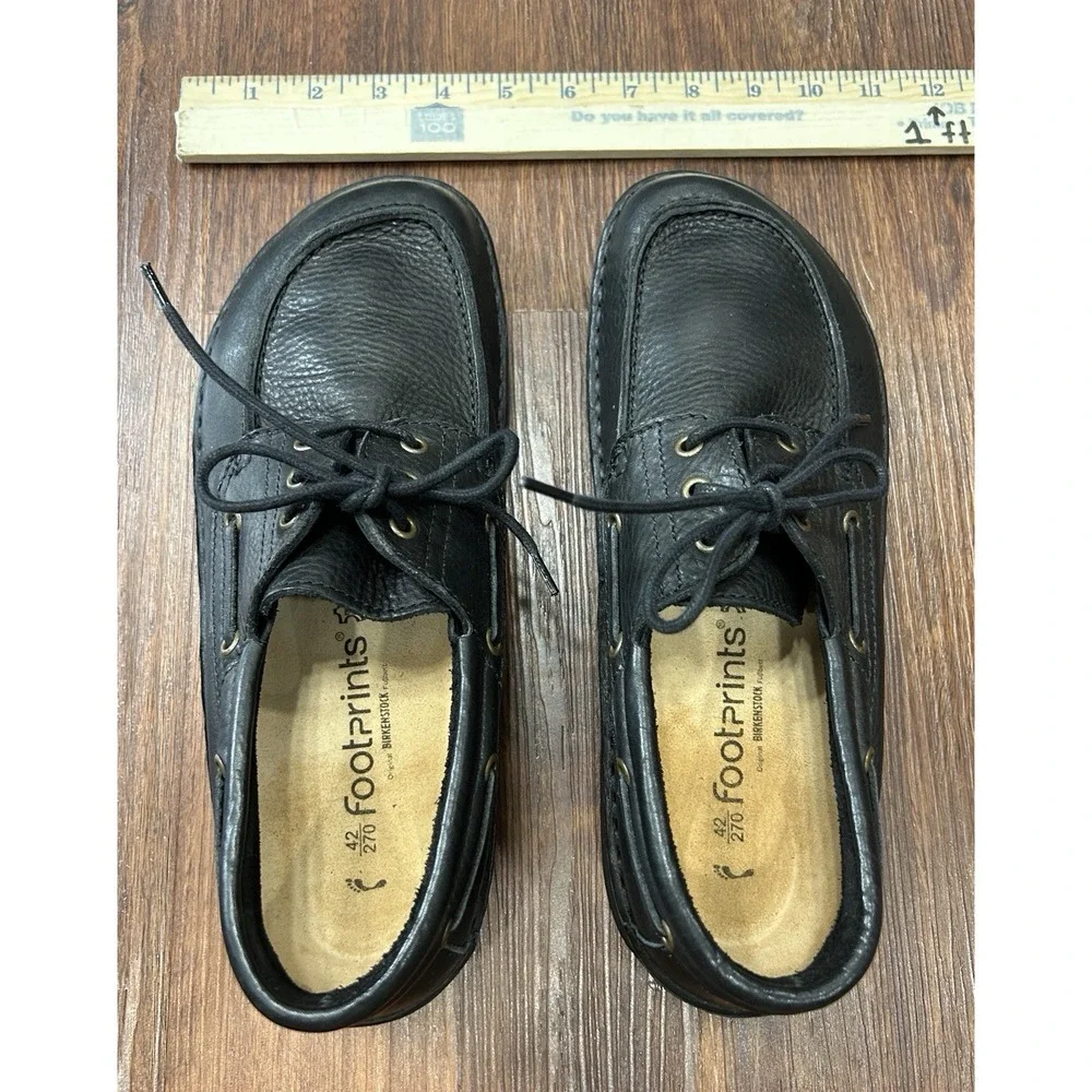 Footprints By Birkenstock Southport Black Leather Shoes Mens 9 Women's 11 NWOT